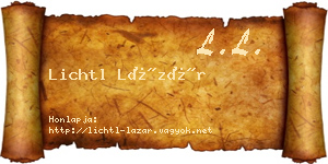 Lichtl Lázár névjegykártya